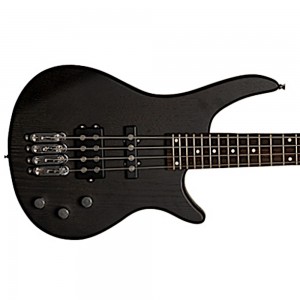 Stagg SBF−40  3/4 Size Fusion Bass Guitar in Satin Black 